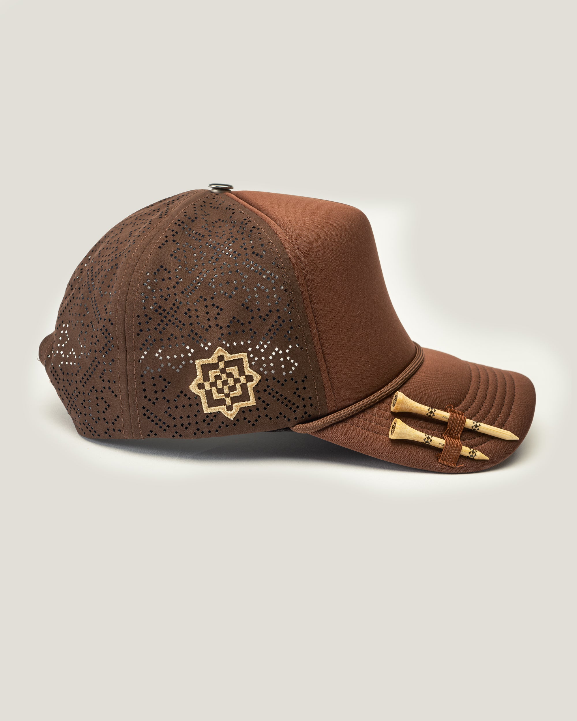 (BROWN) VENTED TARTAN MARSHAL TRUCKER CAP