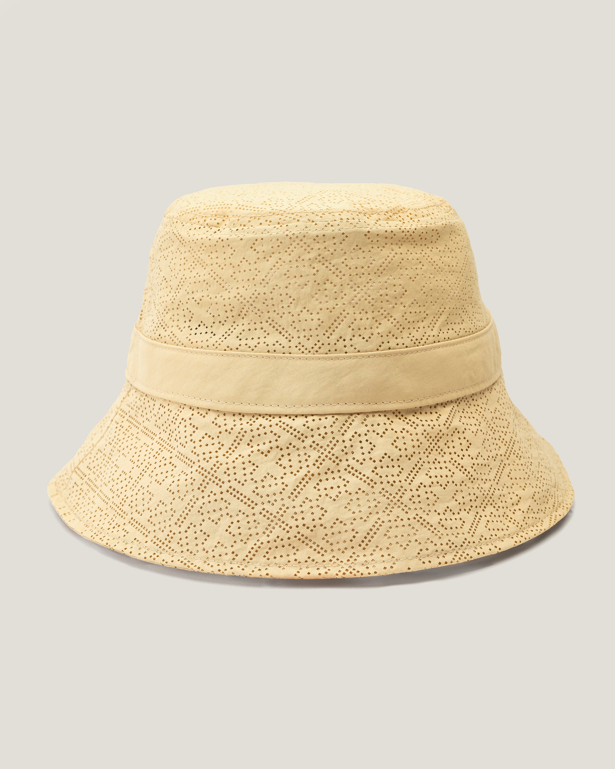 (BEIGE) VENTED TARTAN SUN BUCKET HAT